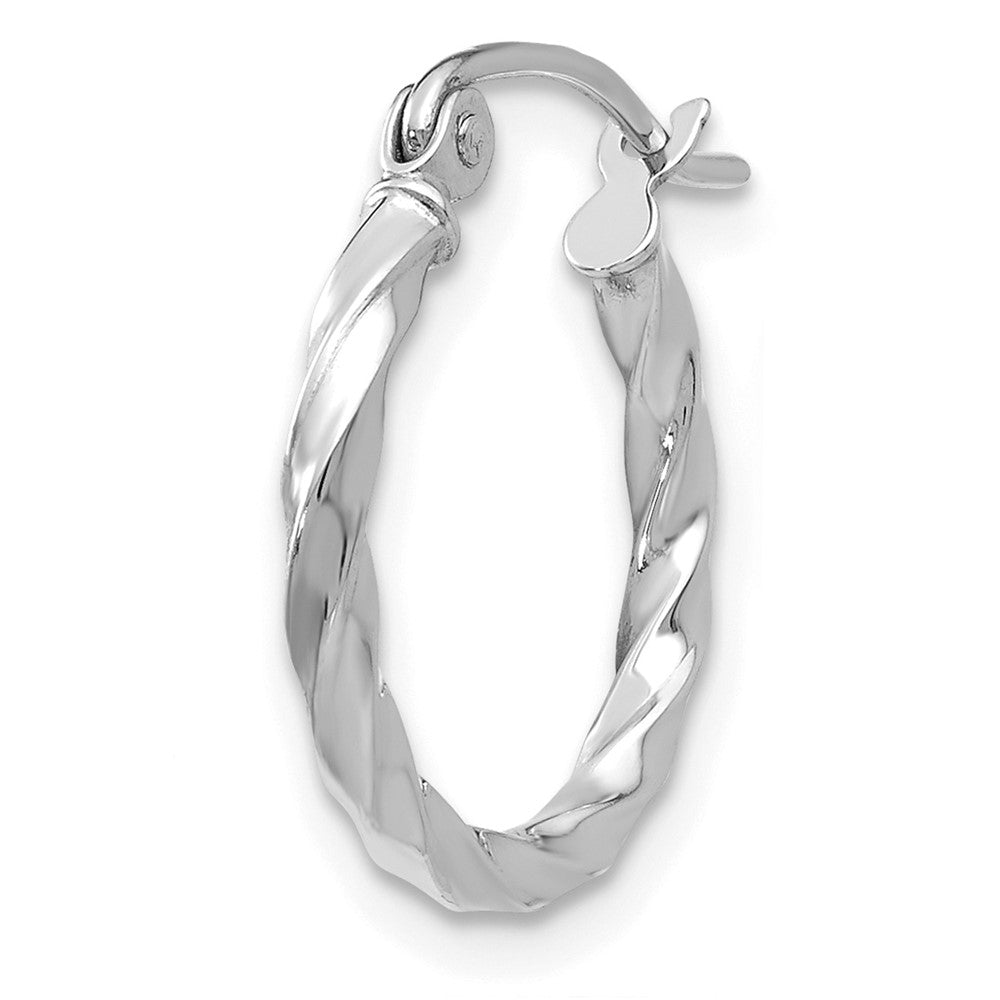 Single 14k WG Twist Polished Hoop Earring