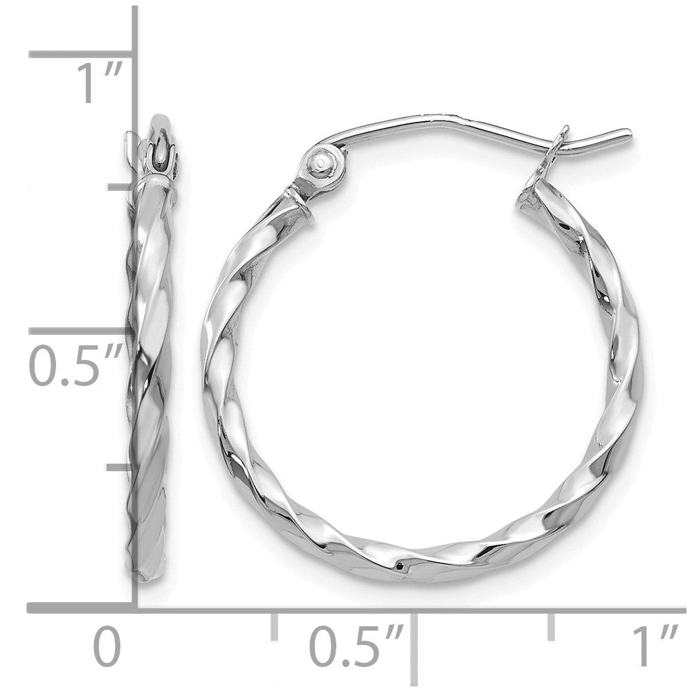 14k WG Twist Polished Hoop Earring