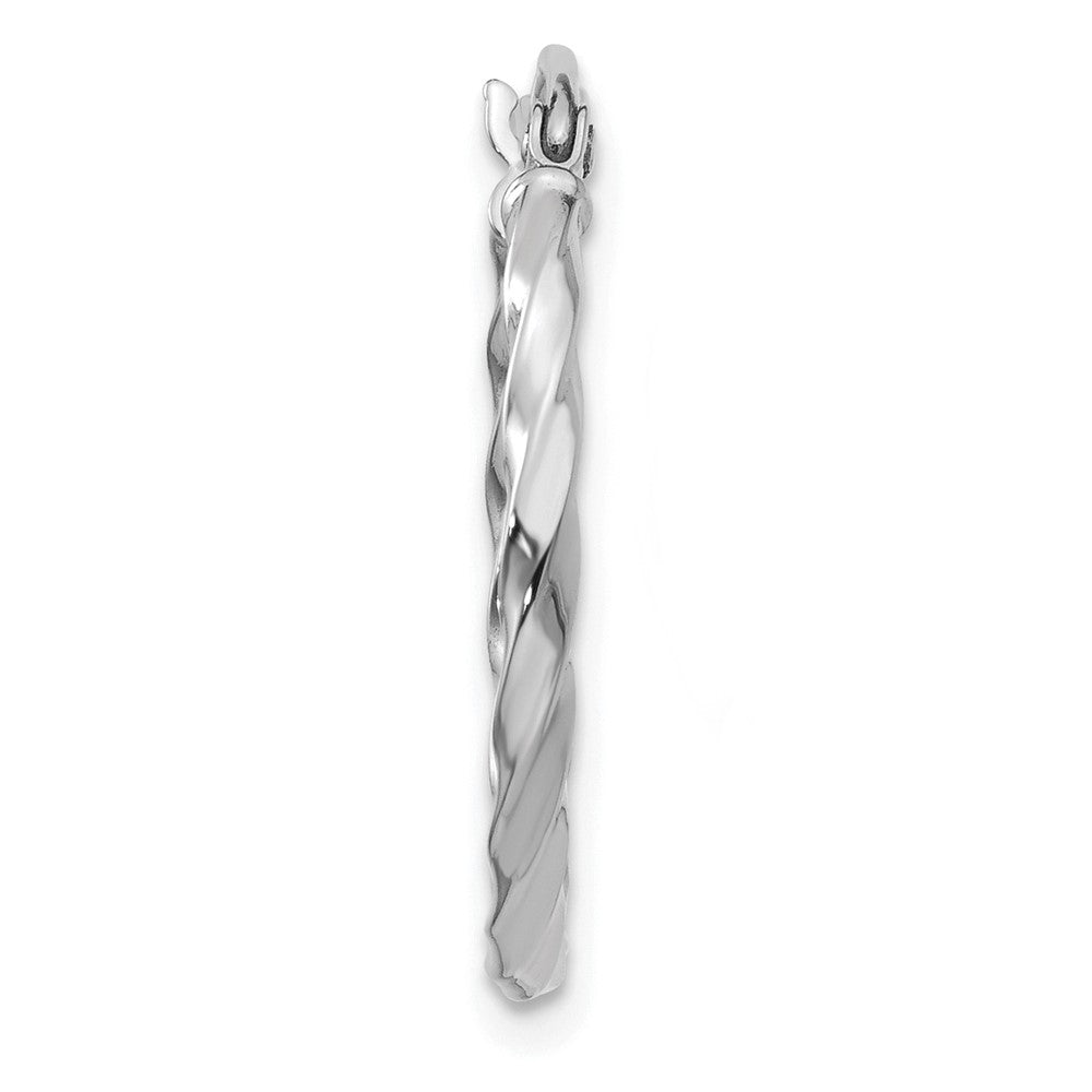 Single 14k WG Twist Polished Hoop Earring