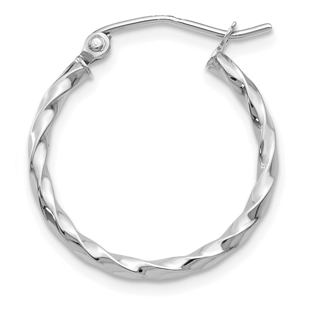 Single 14k WG Twist Polished Hoop Earring