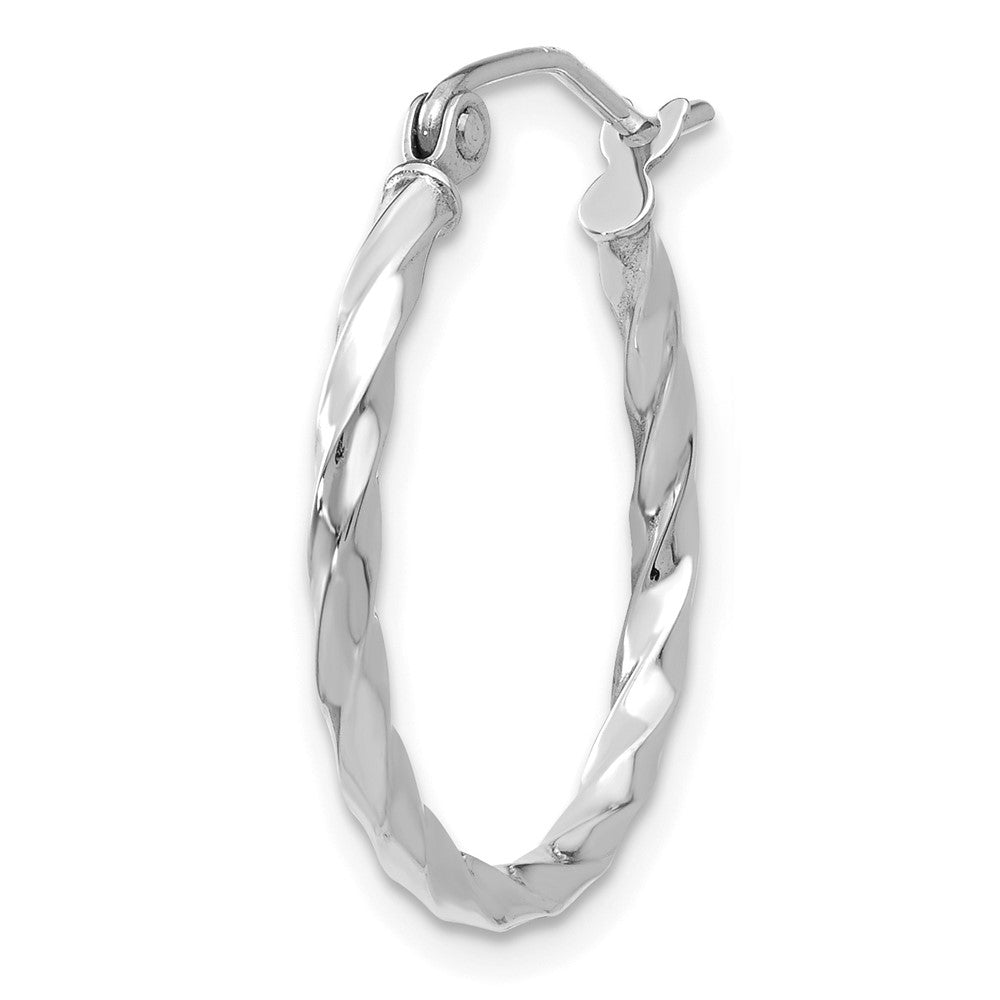 Single 14k WG Twist Polished Hoop Earring