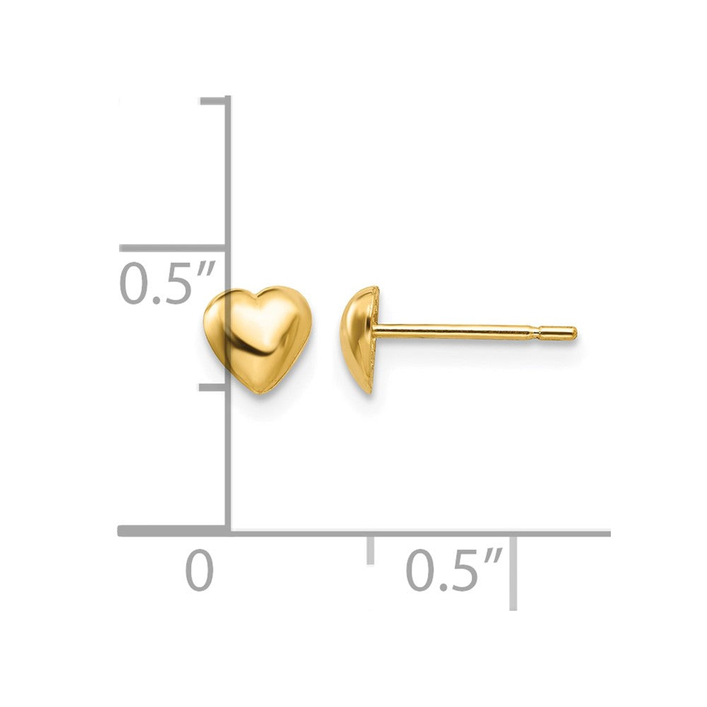 14K Polished Heart Post Stud Earrings