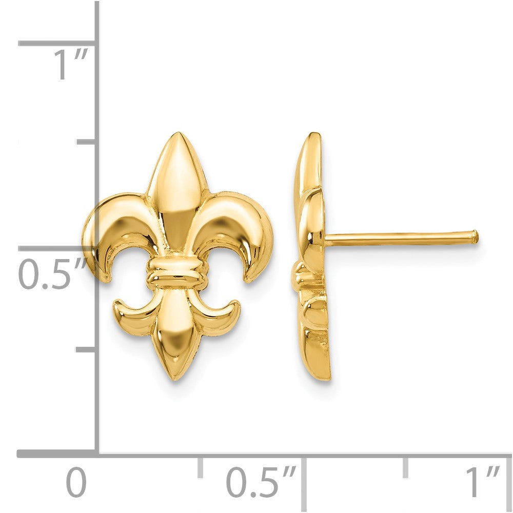 14k Small Fleur-De-Lis Earring