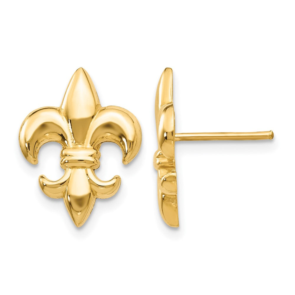 14k Small Fleur-De-Lis Earring