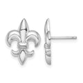 14K White Gold Small Fleur-De-Lis Post Earrings