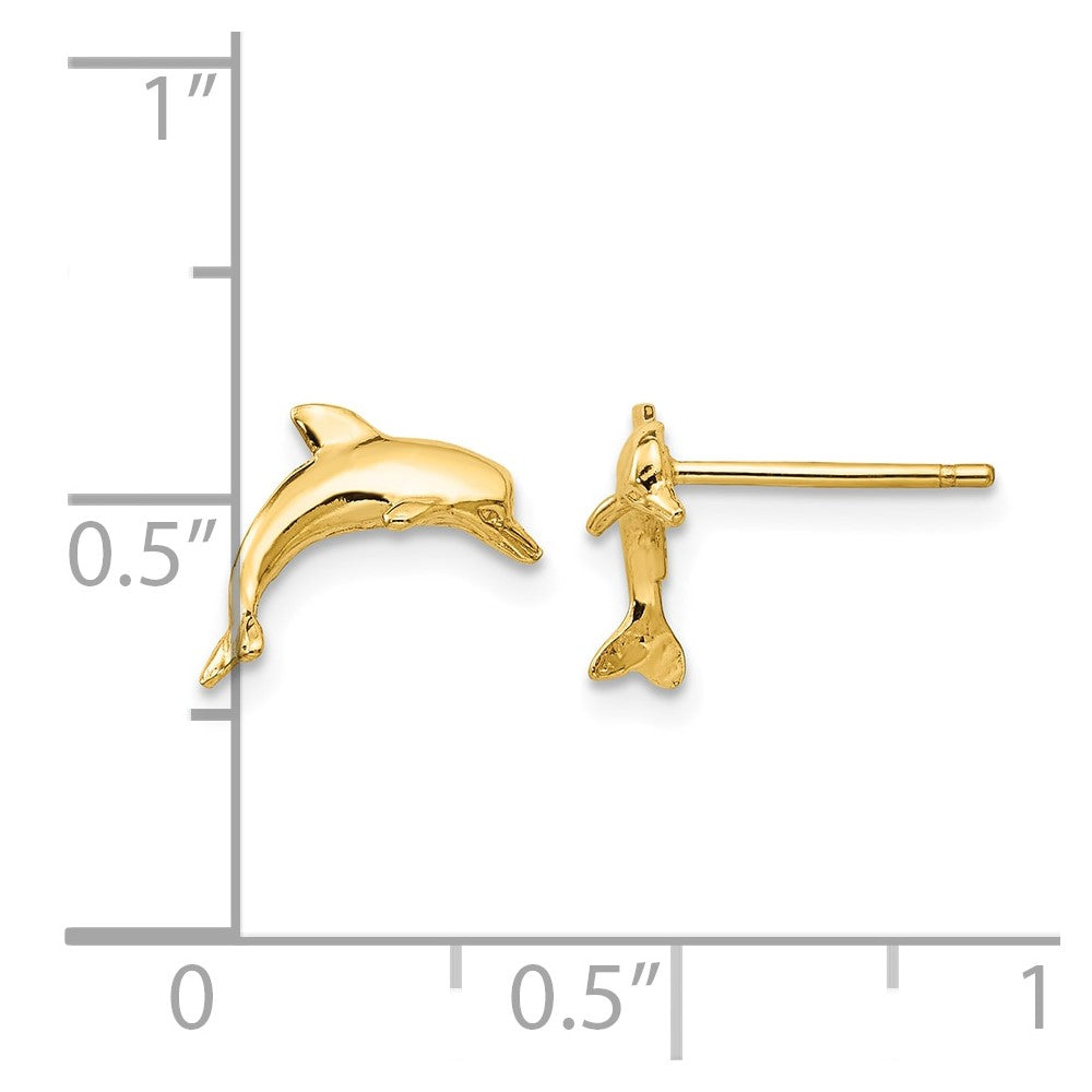 14k Dolphin Post Earrings