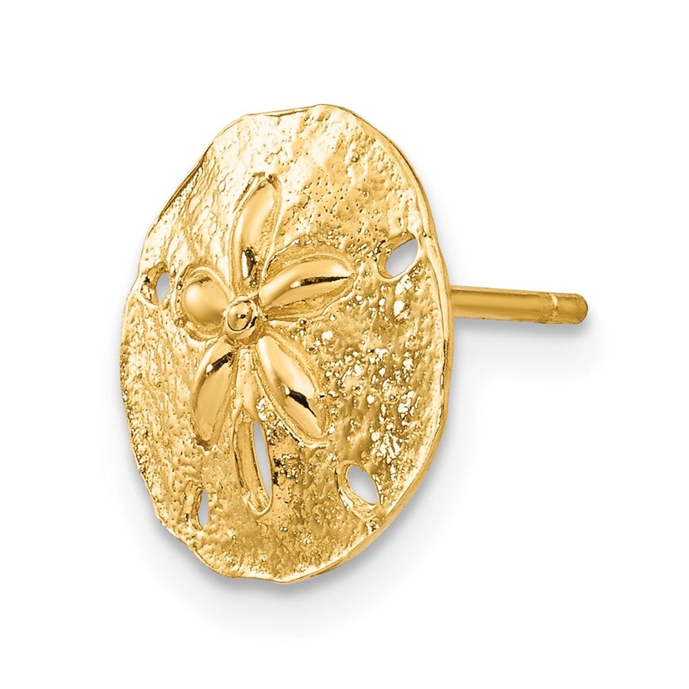 Single 14k Sand Dollar Post Earring