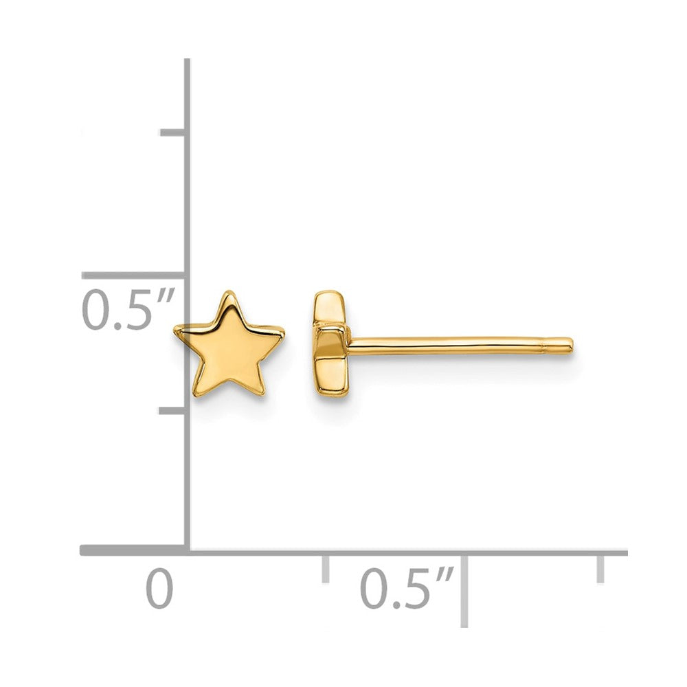14k Gold Polished Star Post Earrings