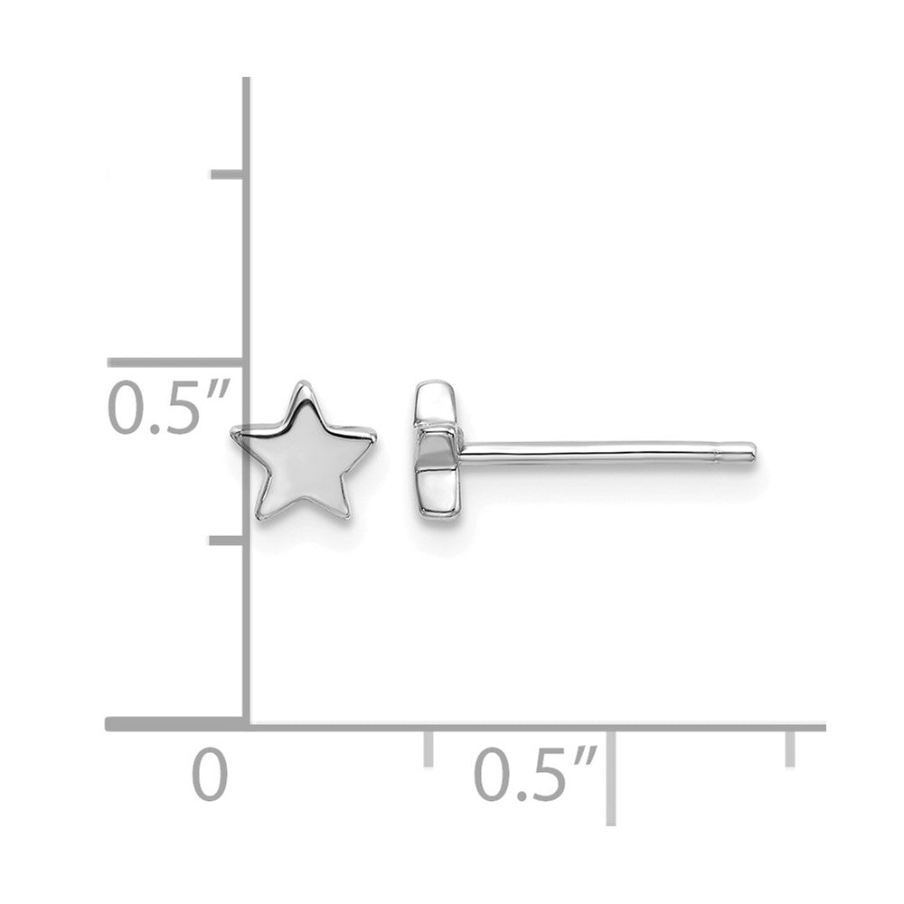 14k White Gold Polished Star Post Earrings