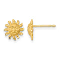 14k Satin Diamond-cut Sun Post Earrings