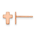 14k Rose Gold Polished Small Cross Post Earrings