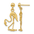 14K 3-D Flamingo Dangle Earrings