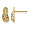 14k 3D W/ Multi-Color Enamel Flip-Flop Earrings