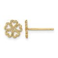14K Five Hearts Circle Post Earrings
