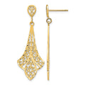 14K D/C Filigree Dangle Post Earrings