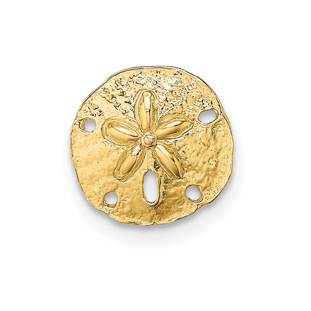 Single 14K Polished Mini Sand Dollar Post Earring