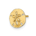 Single 14K Polished Mini Sand Dollar Post Earring