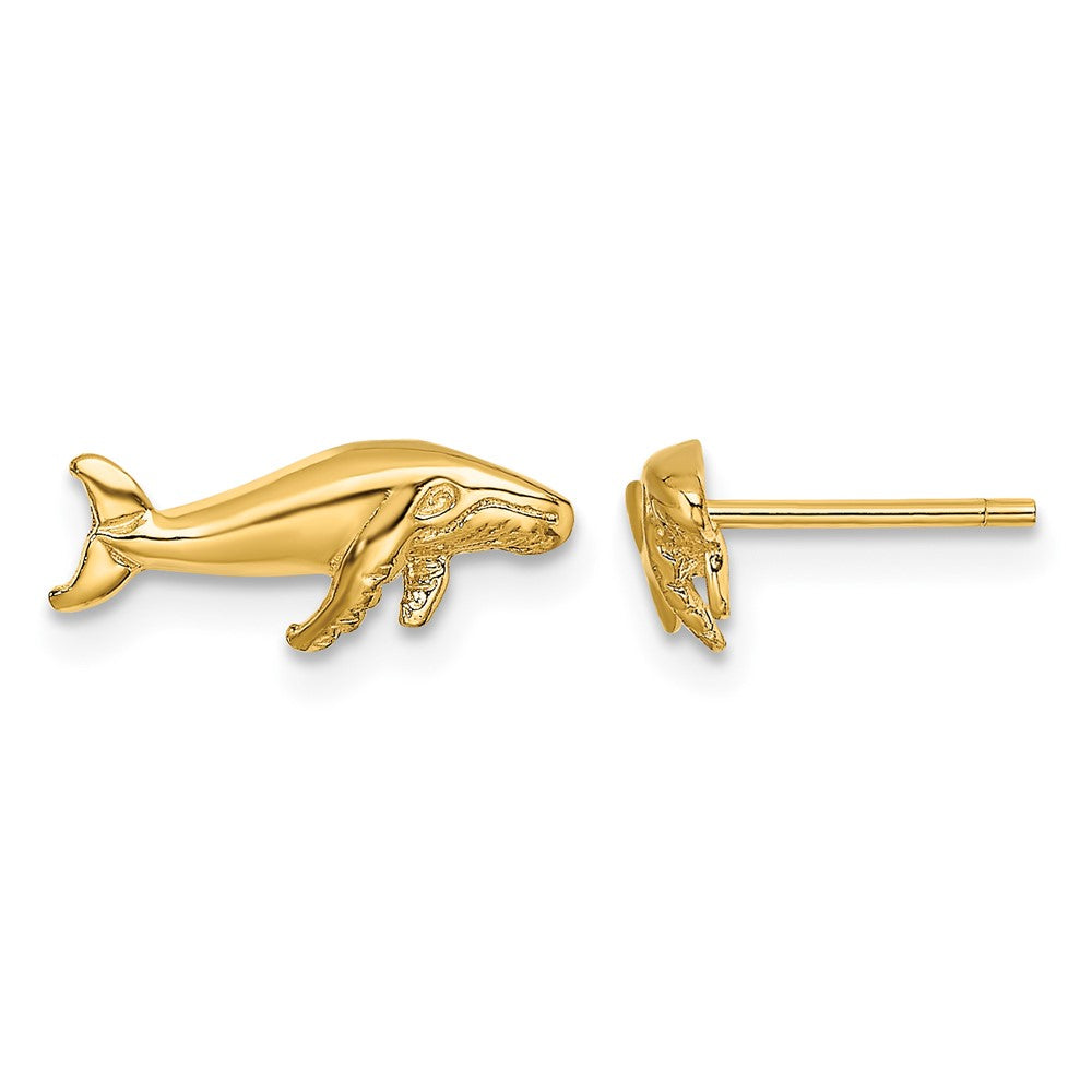 14K Whale Post Earrings