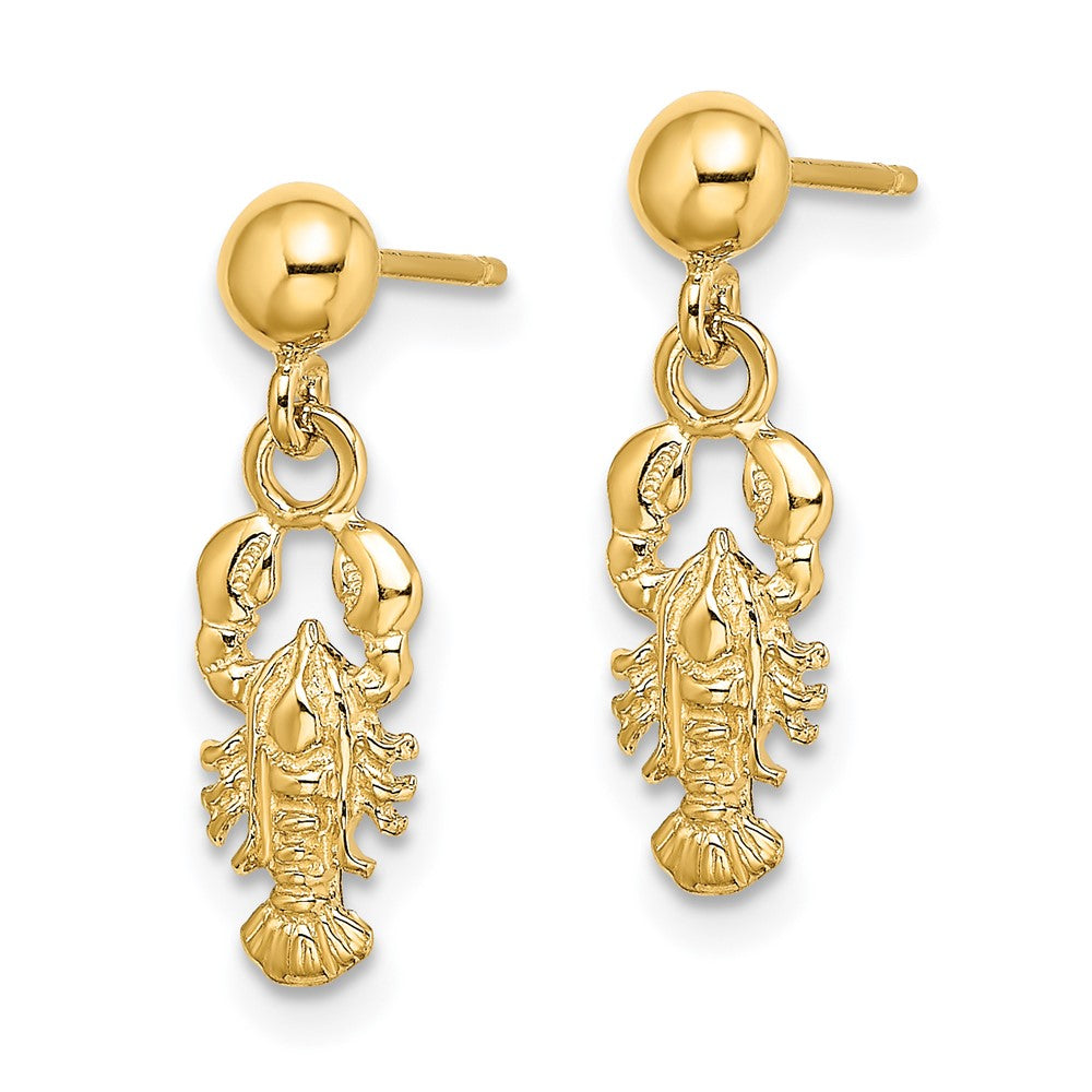 14K Lobster Post Dangle Earrings