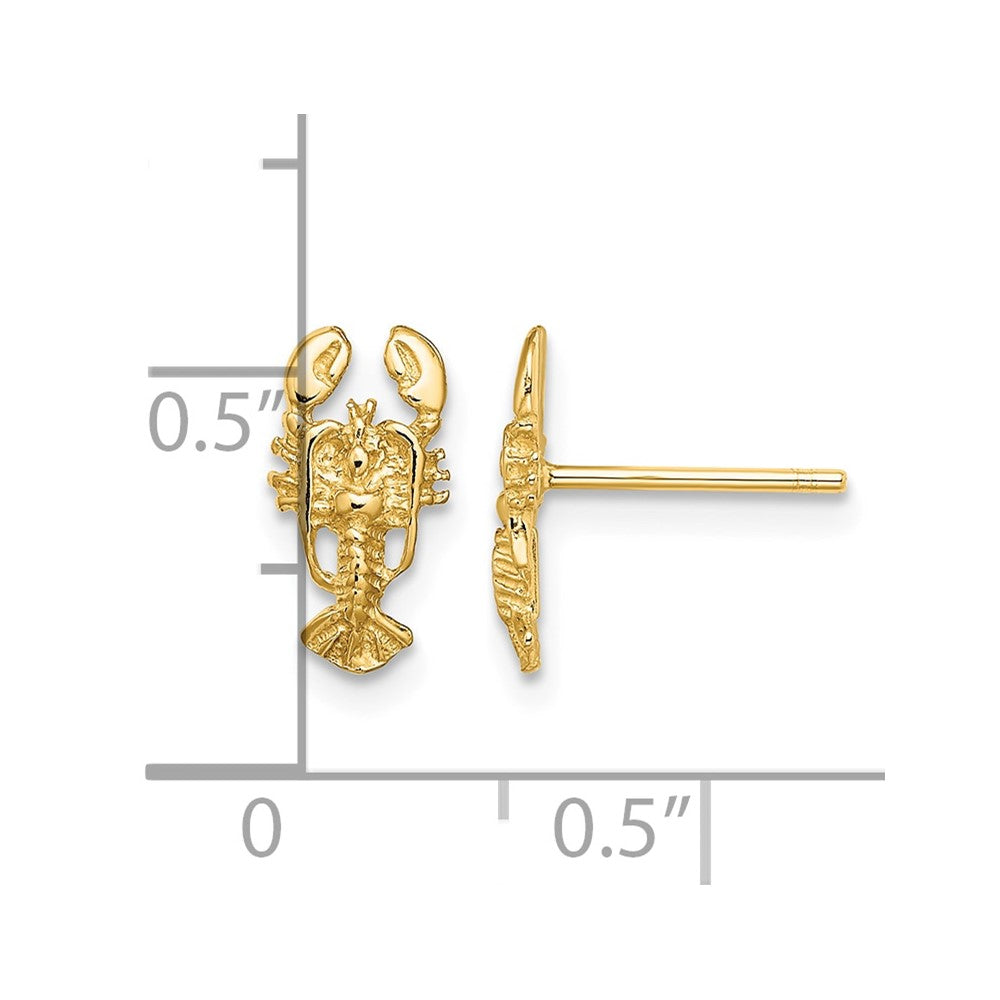 14K 2-D Lobster Post Earrings