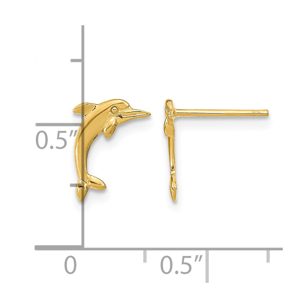 14k Dolphin Post Earrings
