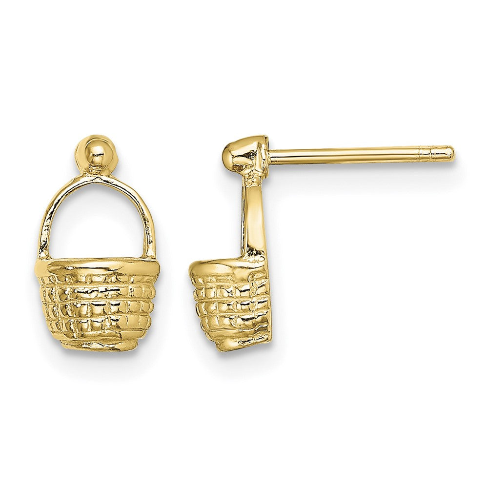 14K Mini Basket Flat Back Post Earrings