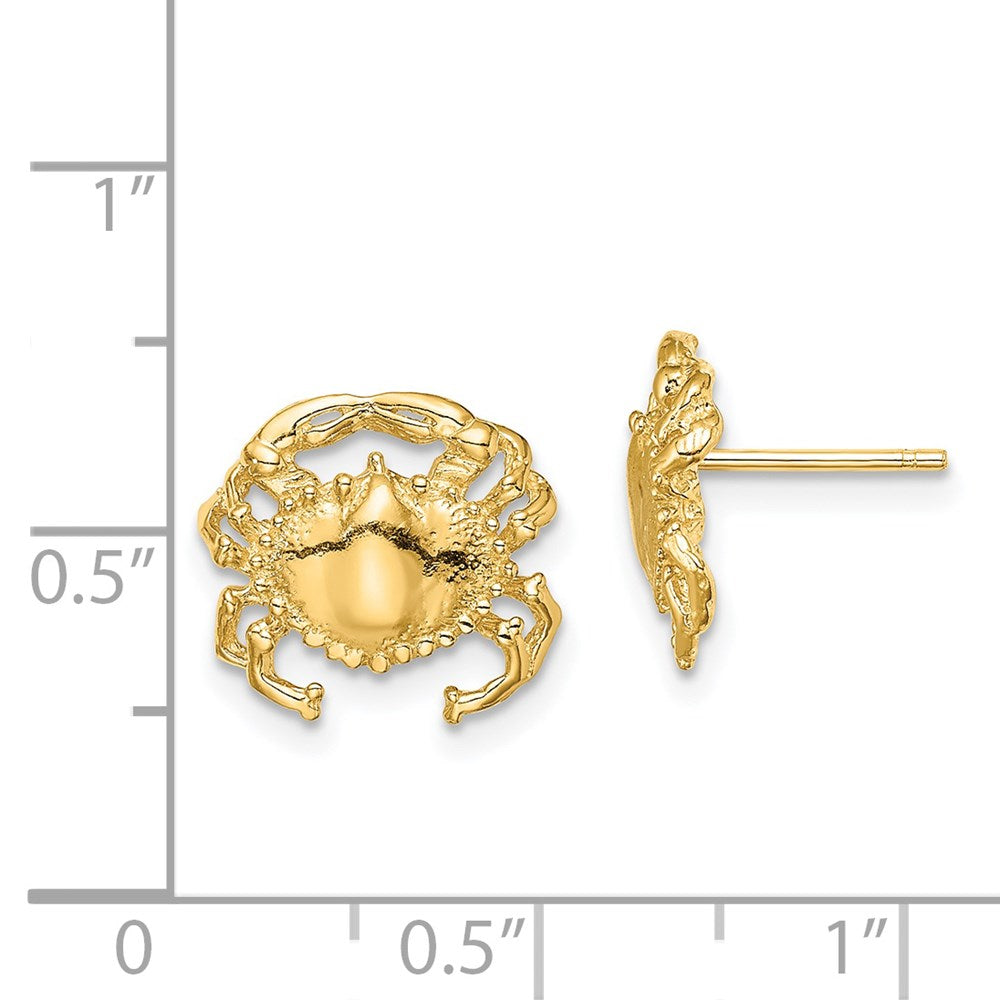 14K Polished / 2-D Crab Post Earrings