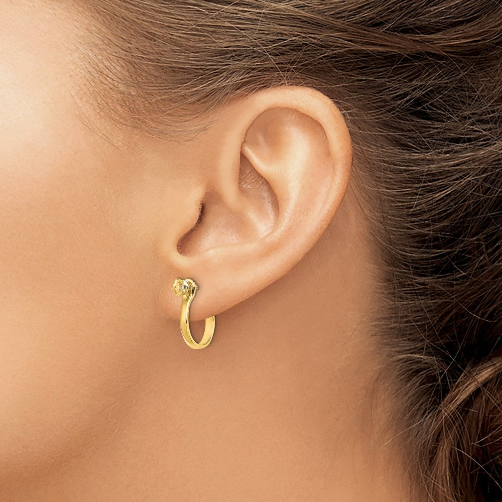 14k 3D Shackle Link Screw Earrings