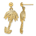 14k Palm Tree Post Dangle Earrings