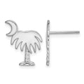 14K White Gold White Charleston Palm Tree w/ Moon Earrings