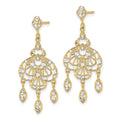 14K w/Rhodium D/C Chandelier Fancy Earrings