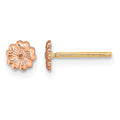 14k Rose Gold with Yellow Gold Post Flower Post Earrings