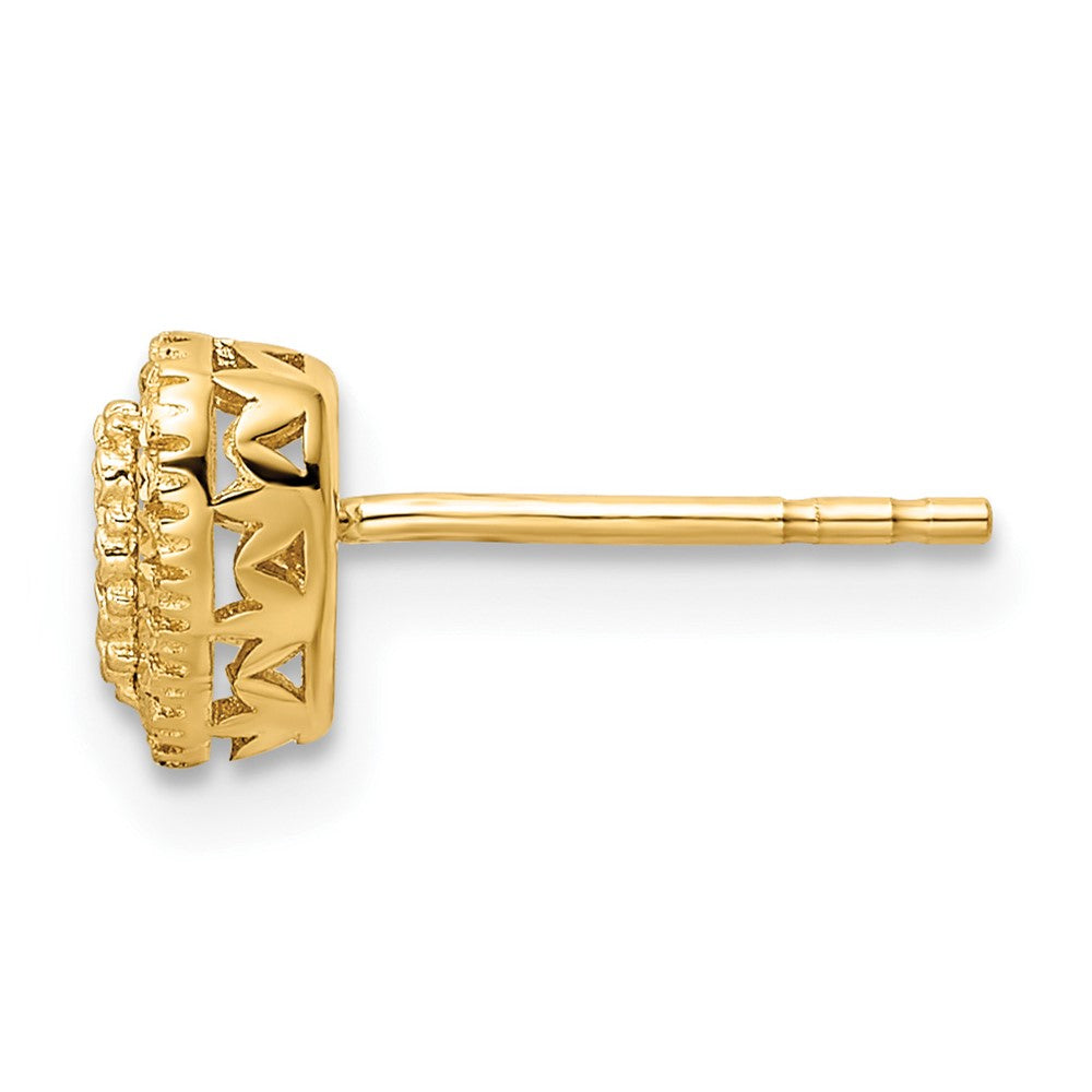 Single 14k Polished Diamond-cut Heart Post Earring