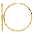 14k 1.35mm Diamond-cut Square Tube Endless Hoop Earrings