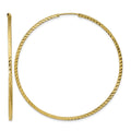 14k 1.35mm Diamond-cut Square Tube Endless Hoop Earrings
