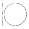 14k White Gold 1.35mm Diamond-cut Square Tube Endless Hoop Earrings