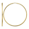 14k 1.35mm Diamond-cut Square Tube Endless Hoop Earrings