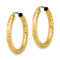 14k 3.00mm Polished & D/C Endless Hoop Earrings