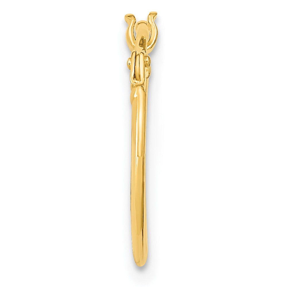 Single 14k Gold Polished and Diamond-cut Hoop Earring