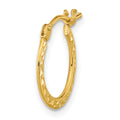 Single 14k Gold Polished and Diamond-cut Hoop Earring