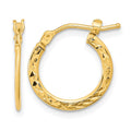 14k Gold Polished and Diamond-cut Hoop Earrings