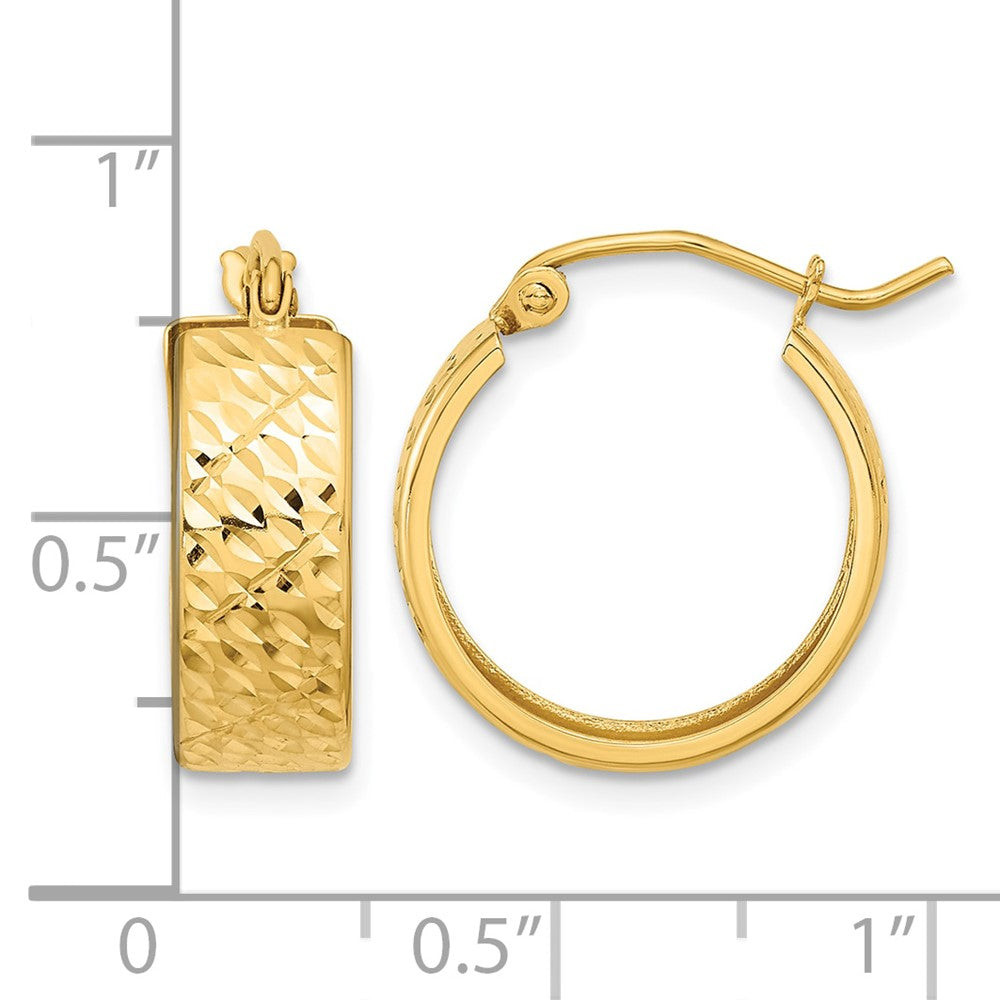 14k Diamond-cut Hoop Earrings