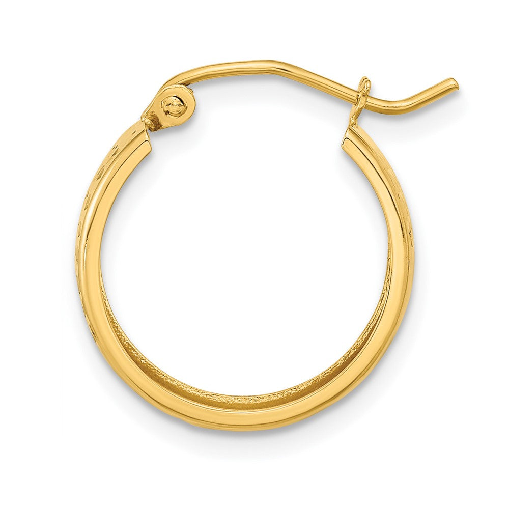 Single 14k Diamond-cut Hoop Earring
