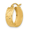 Single 14k Diamond-cut Hoop Earring