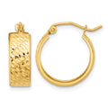 14k Diamond-cut Hoop Earrings