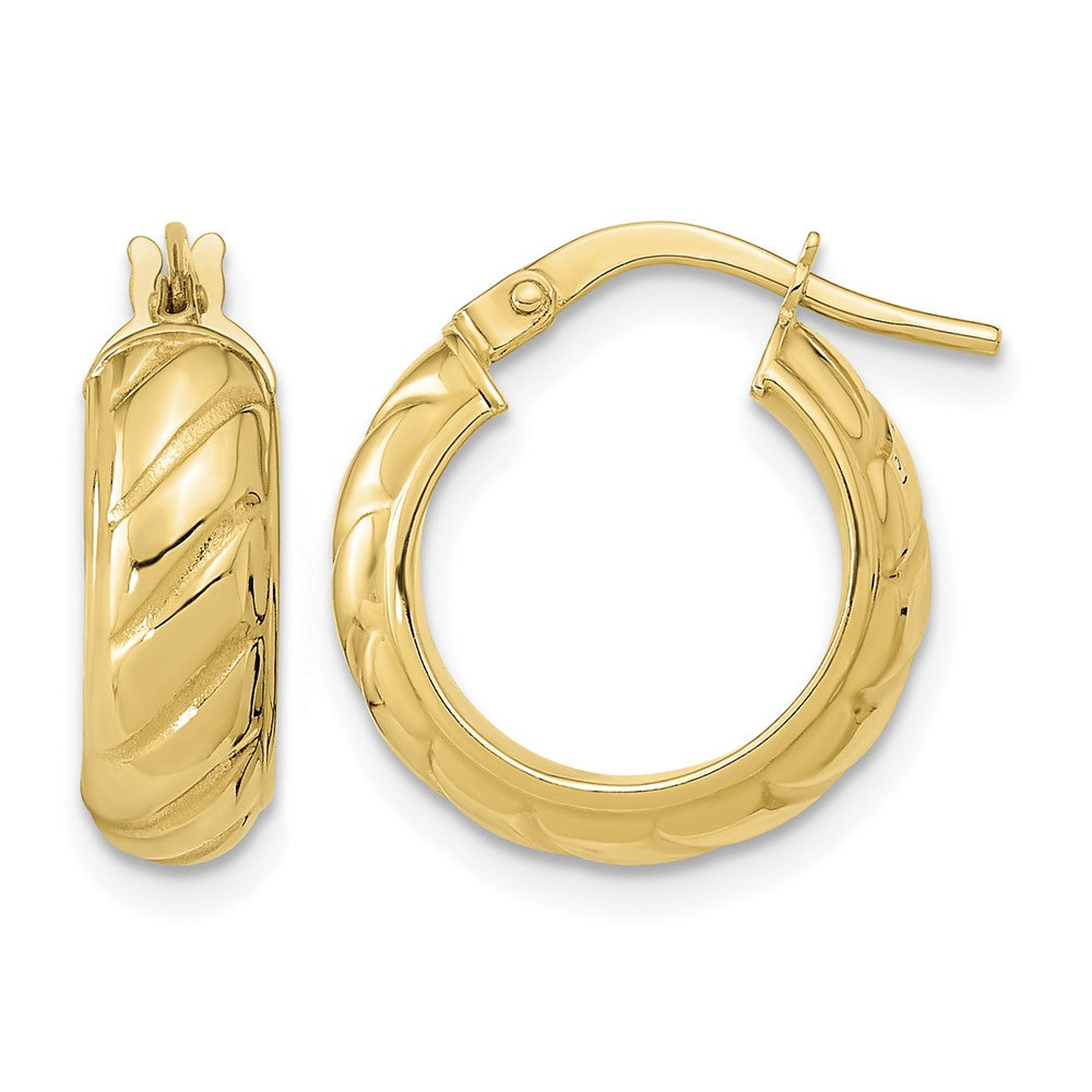 14k Polished Fancy Hoops