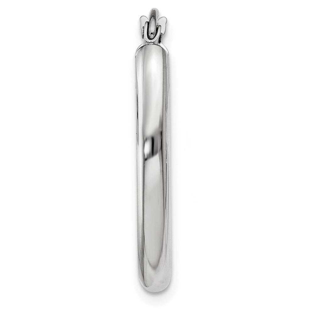 Single 14k White Gold Polished 2.75mm Oval Tube Hoop Earring