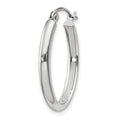 Single 14k White Gold Polished 2.75mm Oval Tube Hoop Earring