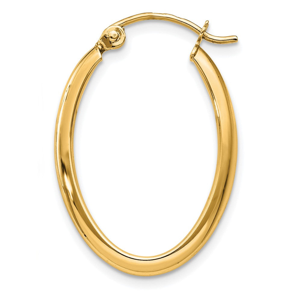 Single 14k Polished 2.75mm Oval Tube Hoop Earring