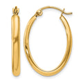 14k Polished 2.75mm Oval Tube Hoop Earrings